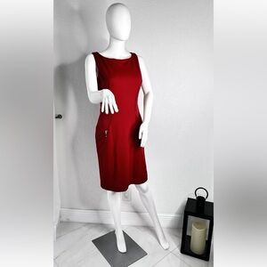 Boston Proper Red Asymmetrical Mermaid Cocktail Dress